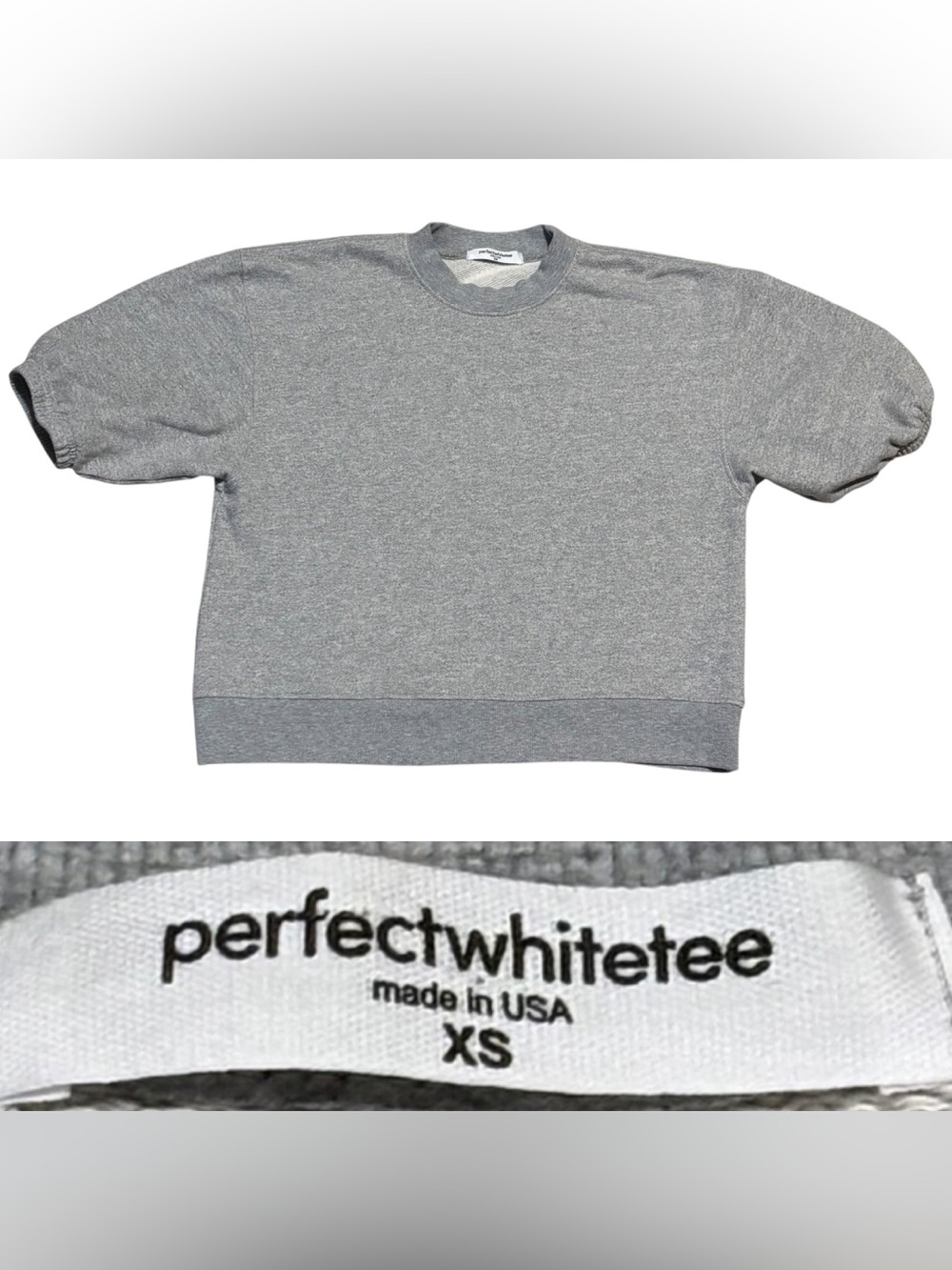 Perfectwhitetee Rebecca Short Sleeve Sweatshirt Women’s Size X-Small In Grey